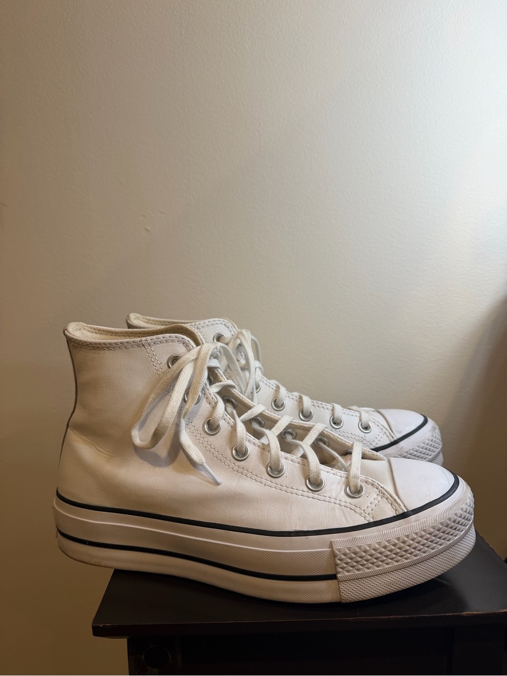 White High-Top Platform Converse Sneakers